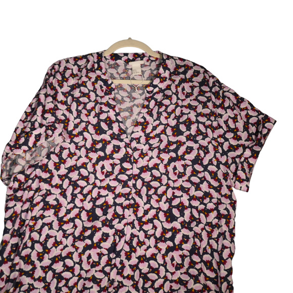NEW Anna Glover x H and M Dress Womens 16 Pink Blue Gingko Floral Lagenlook NWOT - Picture 2 of 12